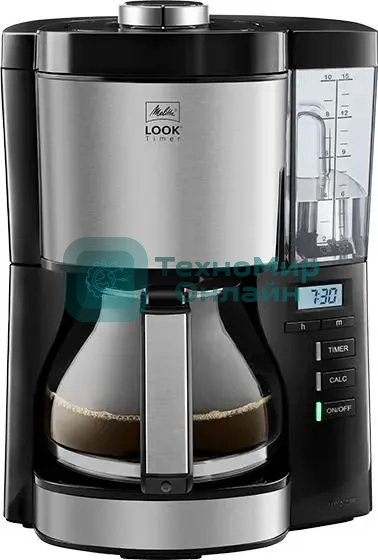 Кофеварка капельная Melitta Look V Therm Timer Black Filter черный/нержавеющая сталь, исп. кофе - молотый, 1.25 л, 1000 Вт