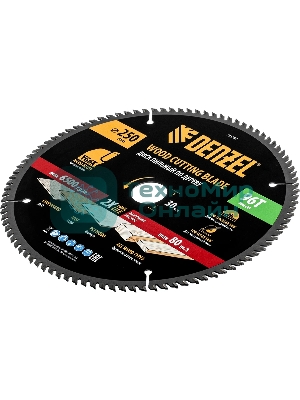 Пильный диск по дереву Denzel ф250 х 30 мм, 96 зубьев