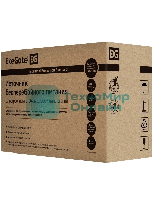 Источник бесперебойного питания ExeGate SpecialPro UNB-2200.LED.AVR.EURO.RJ 2200VA/1300W, LED, AVR, 4 евророзетки, RJ45/11, черный