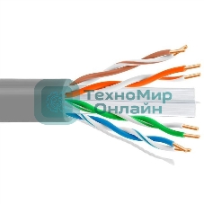 Кабель витая пара UTP 5bites US6575-305A, бухта 305м, Cat.6, 4 пары, одножильный, 23awg, 4X2X1/0.50, CCA/PVC/BLUE