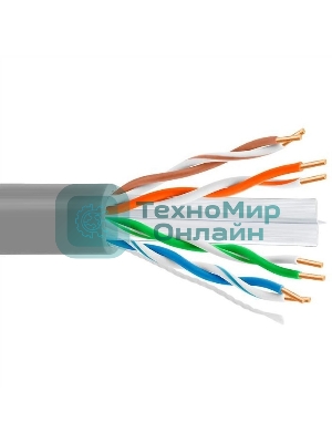 Кабель витая пара UTP 5bites US6575-305A, бухта 305м, Cat.6, 4 пары, одножильный, 23awg, 4X2X1/0.50, CCA/PVC/BLUE