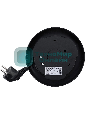 Чайник электрический Starwind SKG1779 1.8 л, 1700 Вт, прозрачный/черный корпус: стекло