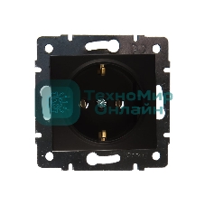 Механизм розетки 1-м СП KARINA термопласт с заземл. черный бархат LEZARD 707-4288-122B