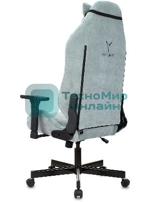 Кресло игровое Бюрократ Knight N1 Fabric серо-голубой Light-28 с подголов. крестовина металл