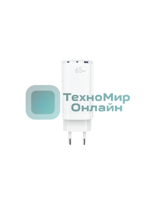 Сетевое зарядное устройство OLMIO 2Type-C/USB, 65W, 6A, QuickCharge3.0, PowerDelivery3.0, GAN