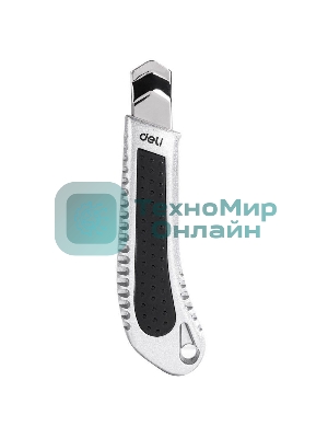 Универсальный нож Deli DL4255 18мм Лезвие SK2. Алюминиевый корпус. Общая длина: 155 мм.