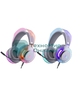 Гарнитура Defender Glitch белый, проводная, подсветка