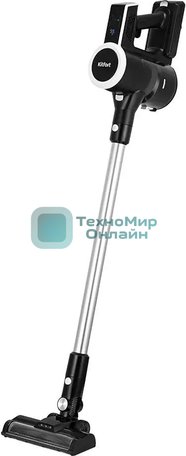 Пылесос вертикальный Kitfort КТ-5393 черный/серебристый, питание от аккумулятора, 125 Вт, уборка сухая, пылесборник 1 л