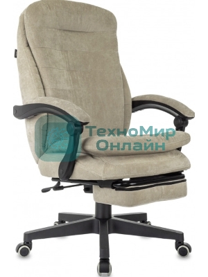 Кресло руководителя Бюрократ T-9950MSG-F Fabric песочный Light-21, крестов. пластик, подст. для ног