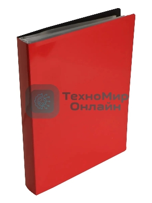 Папка с 80 прозрачными вкладками Бюрократ DeLuxe DLVBOX80RED A4, пластик, 0.7мм, красный в коробе