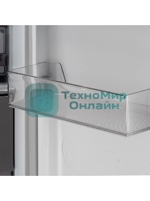 Холодильник Hyundai CM55043F черный стекло трехкамерный, 354/186, морозилка снизу, No Frost, Side by Side