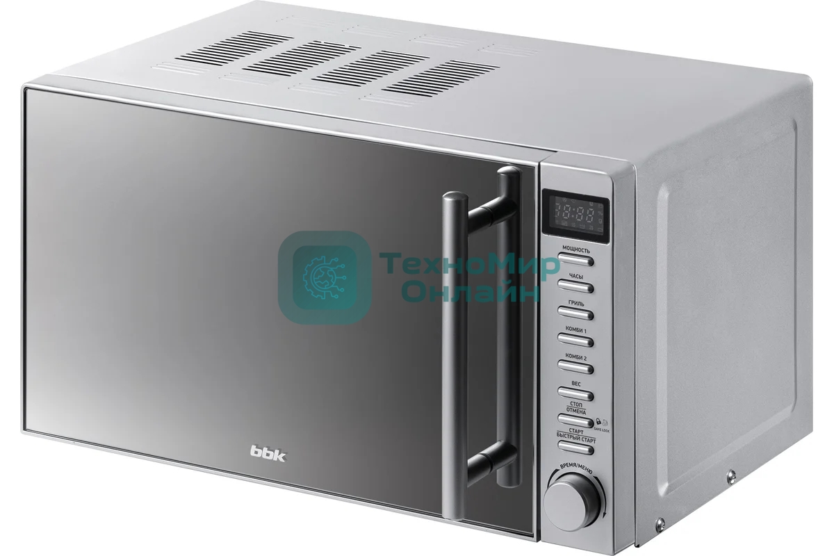 Микроволновая печь BBK 20MWG-733T/BS-M серебристый, 20 л, 700 Вт, переключатели - тактовый механизм, кнопки