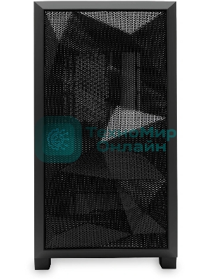 Компьютерный корпус без блока питания HSPD M340, Mesh Mid Tower, черный, TG, 0.5 SPCC, no fans, mATX, mITX, 165/350/200мм, 2x2.5
