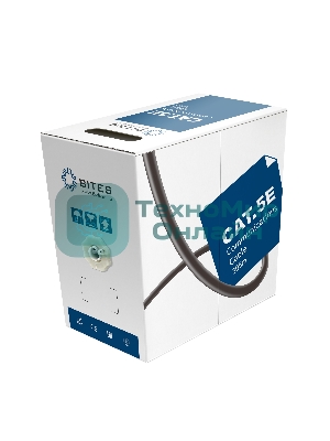 Кабель витая пара UTP 5bites US6575-305A, бухта 305м, Cat.6, 4 пары, одножильный, 23awg, 4X2X1/0.50, CCA/PVC/BLUE