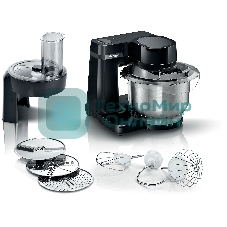 Кухонный комбайн Bosch MUMS2EB01, 700 Вт, 4 скорости, металл чаша 3,8 л, черный