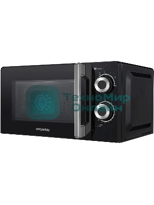 Микроволновая печь Hyundai HYM-M2054 черный/серебристый, 20 л, 700 Вт, переключатели - поворотный механизм