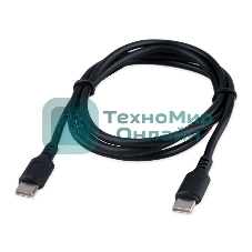 Кабель USB2.0 Cablexpert CC-USB2-CMCM-100-1M, Type-C/Type-C, 5A, 100Вт, PD/QC3.0, медь, 1м, черный, пакет