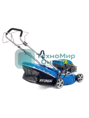 Бензиновая газонокосилка HYUNDAI L 4310S двигатель HYUNDAI ICV150,4-х такт, 3,5 л.с./149 см3, 43 см, 225-75 мм, 32 кг