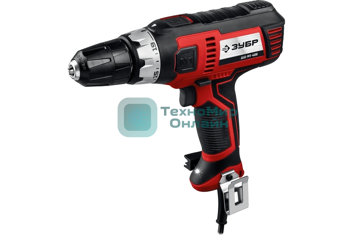 Дрель-шуруповерт Зубр ДШ-М1-400, 400 Вт, 28 Нм, щеточный