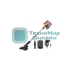 Пылесос вертикальный BRAYER BR4261 бежевый, питание от аккумулятора, 80 Вт, уборка сухая, пылесборник 1 л, работа от АКБ max 35 мин