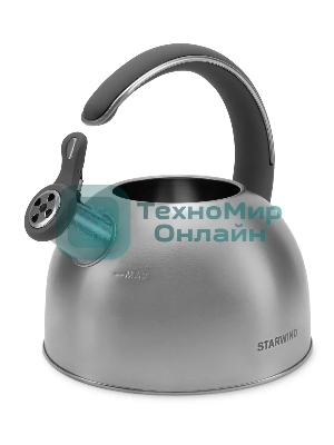 Чайник для плиты Starwind Chef Family 2.8 л, серебристый, металлический (SW-CH1106)