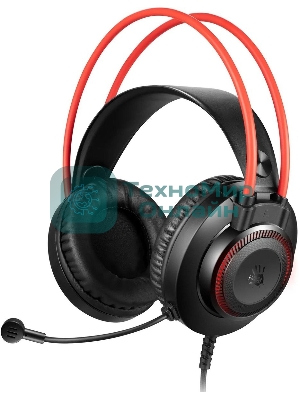 Гарнитура Bloody G200S чёрный/красный, проводная, подсветка