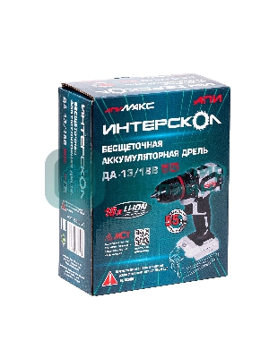 Дрель-шуруповерт Интерскол ДА-13/18В 55 без аккум. и ЗУ 600Вт аккум. патрон:быстрозажимной (952.0.0.70)
