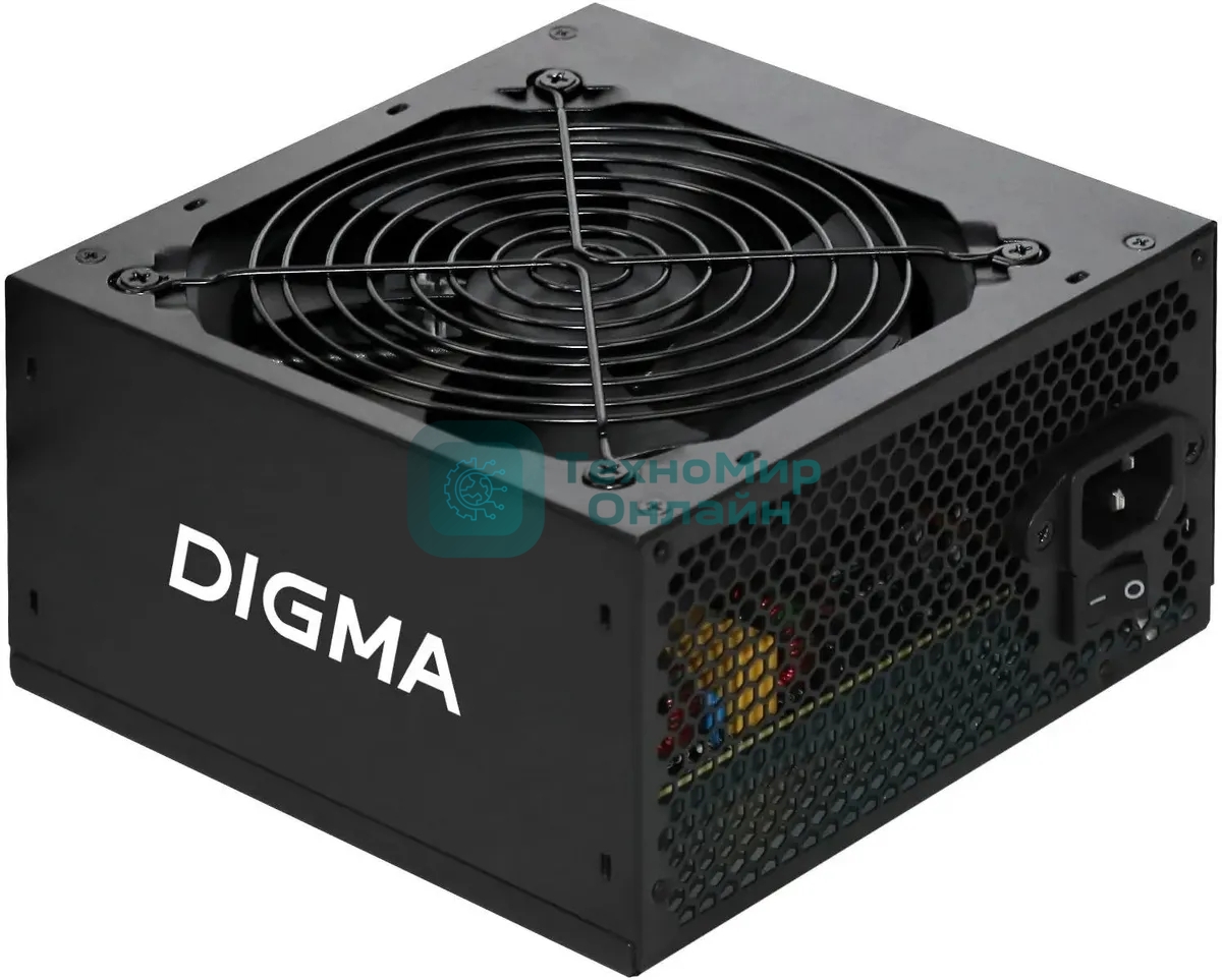 Блок питания Digma DPSU-400W-WH, 400 Вт, 80 PLUS белый, 120 мм, черный