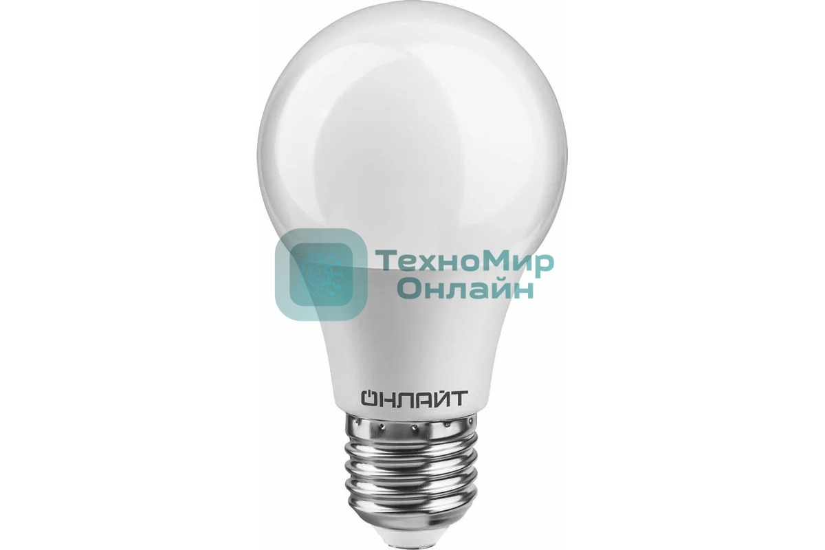 Лампа светодиодная ОНЛАЙТ 71649 OLL-A60-10-230-2.7K-E27 10Вт грушевидная 2700К тепл. белый E27 750лм 176-264В
