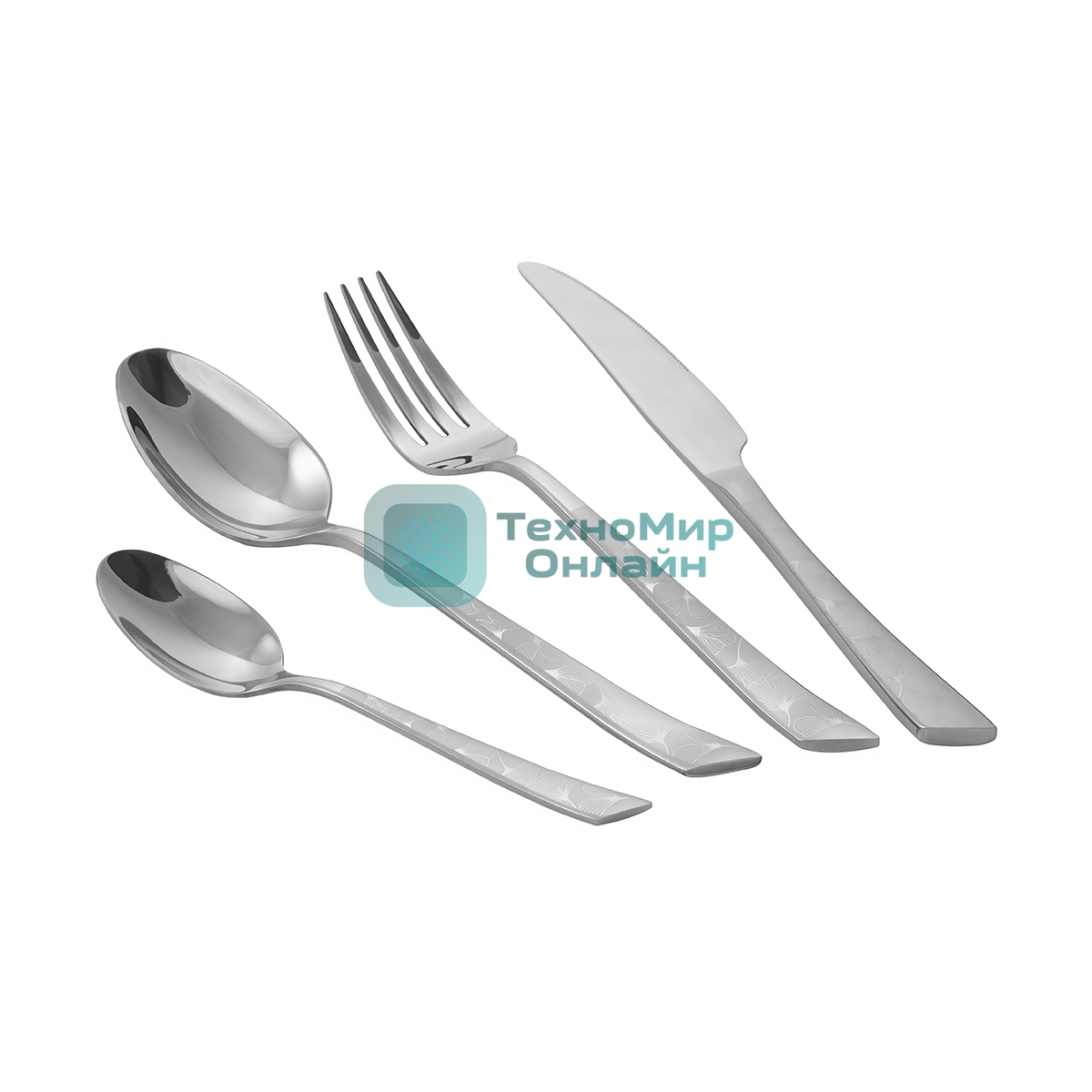 Набор столовых приборов LARA LR10-13/24 MIRA 24 пр, зеркальная полировка, острая вилка, лазер