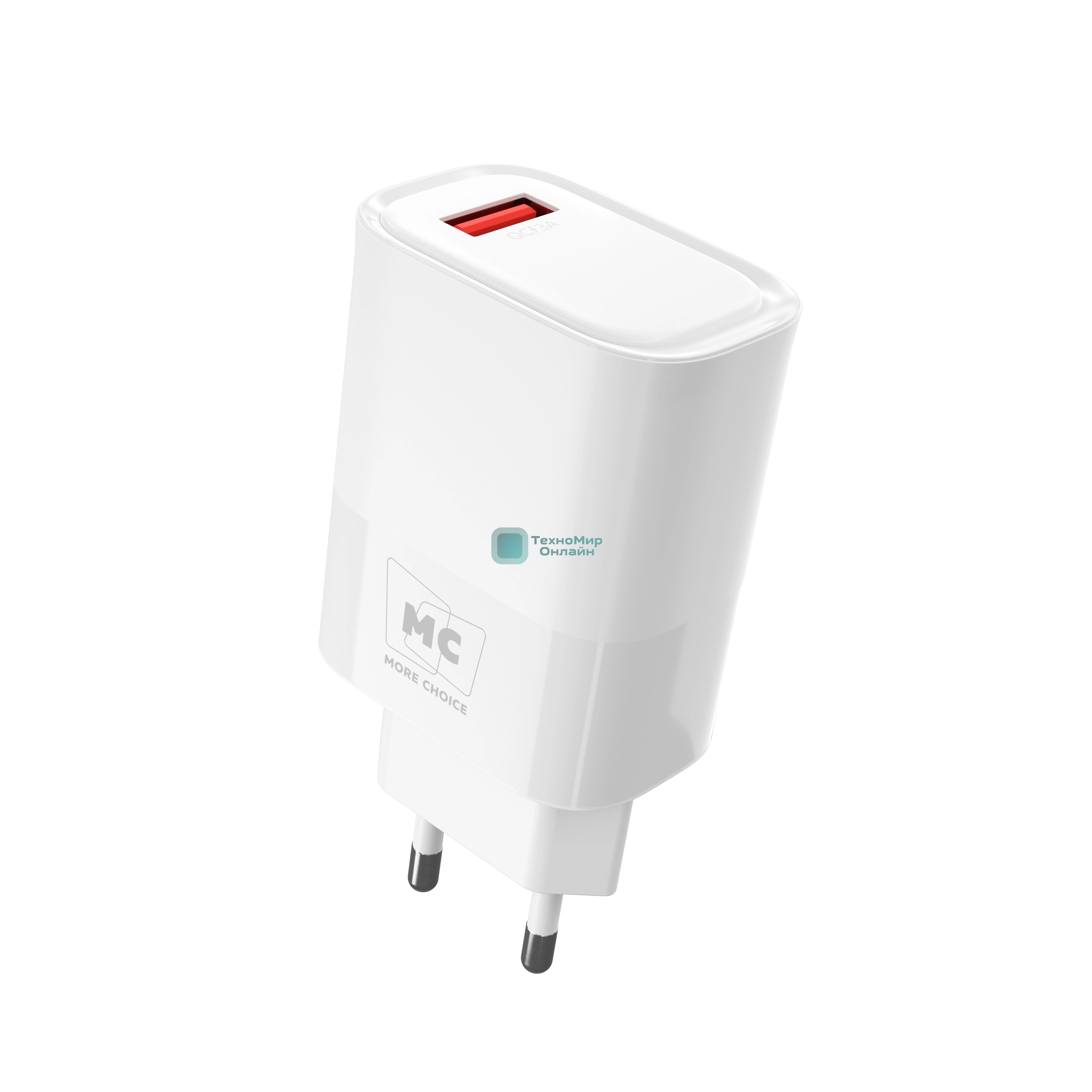 Сетевое зарядное устройство MORE CHOICE (4620202553423) NC09m 1USB 3.0A QC3.0 15W, белый