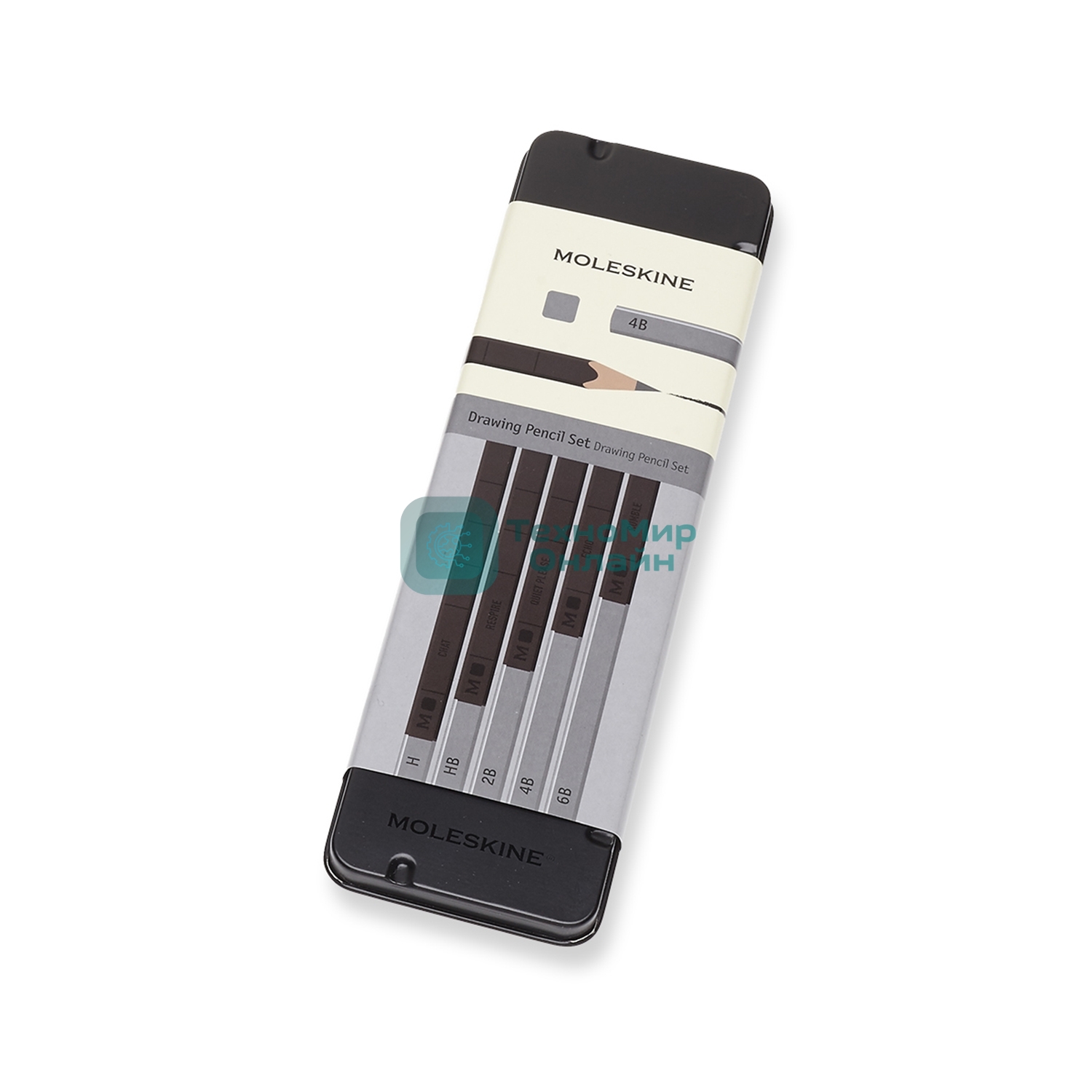 Набор карандашей чернографитных Moleskine DRAWING SET EW7P05GPHA мет.кор. 5 кар.H/HB/2B/4B/6B