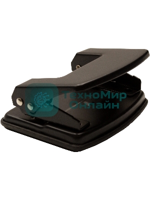 Дырокол Silwerhof Daily, до 20 листов, металл черный, отверстий: 2, с линейкой