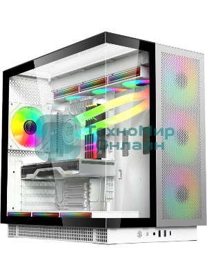 Компьютерный корпус ACD Phantom 100 ATX, Type-C + 2XUSB 3.0+HD audio combo, 4X120мм ARGb fans+Remote control, See View case, TG, Aluminum.