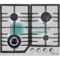 Газовая варочная панель Maunfeld EGHS.64.43CS/G, 4 конфорки, нержавеющая сталь, серебристый