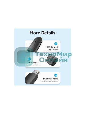 Кард-ридер Vention CLGB0/черный/SD,SDHC,SDXC,TF,micro-SD,micro-SDXC,miсro-SDHC/USB 3.0/пластик