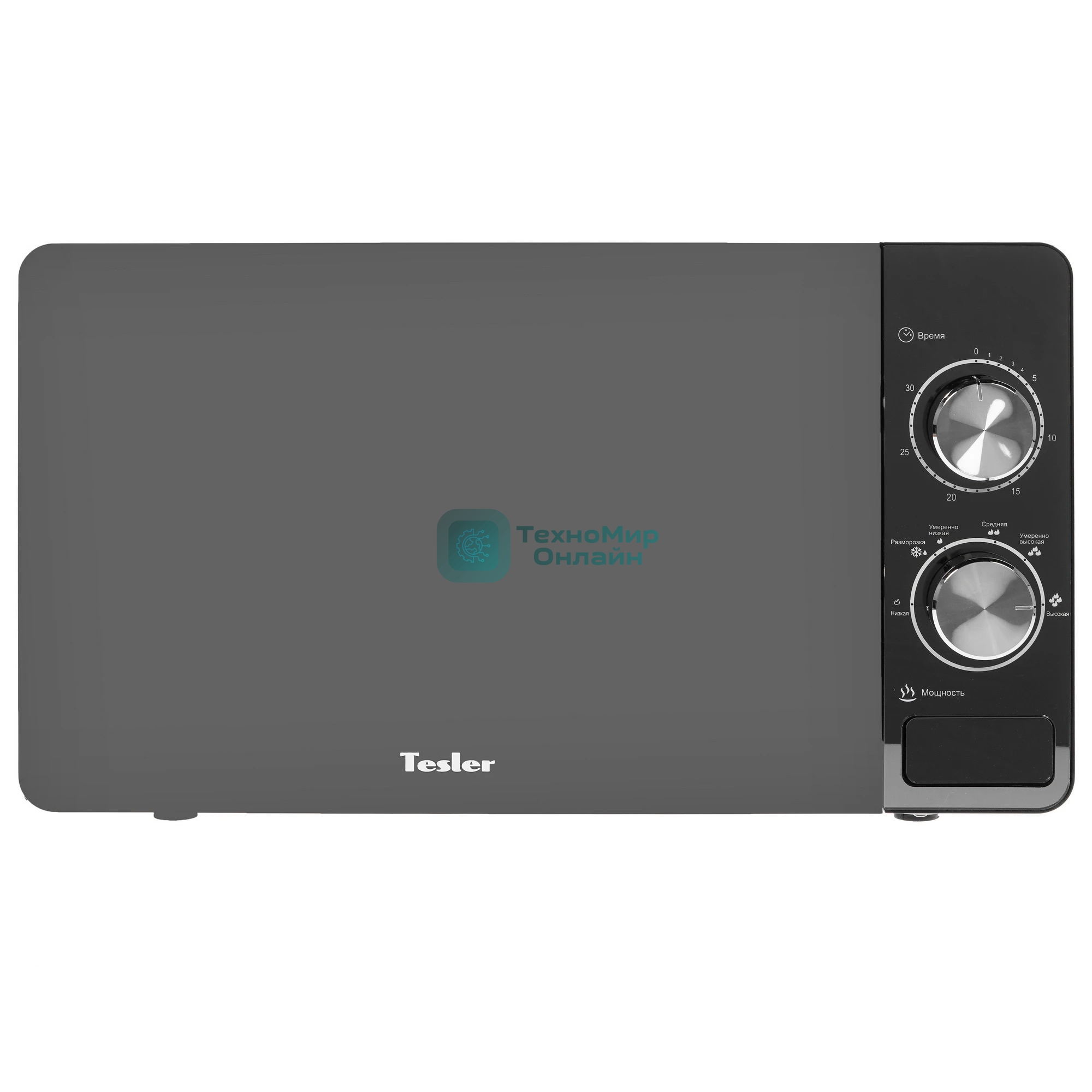 Микроволновая печь Tesler MM-2002 зеркальный/черный, 20 л, 700 Вт, переключатели - поворотный механизм