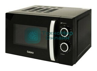 Микроволновая печь Galanz MOG-2009MB черный, 20 л, 700 Вт, переключатели - поворотный механизм