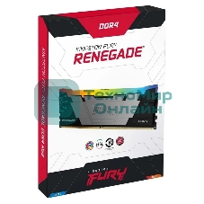 Оперативная память Kingston Fury Renegade, DDR4, 16GB (1x16GB), 3600MHz, CL16, DIMM, с радиатором, RGB, серый/черный