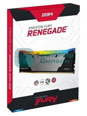 Оперативная память Kingston Fury Renegade, DDR4, 16GB (1x16GB), 3600MHz, CL16, DIMM, с радиатором, RGB, серый/черный