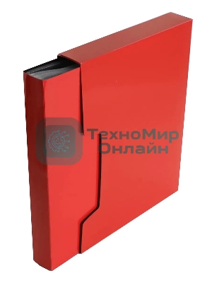 Папка с 80 прозрачными вкладками Бюрократ DeLuxe DLVBOX80RED A4, пластик, 0.7мм, красный в коробе