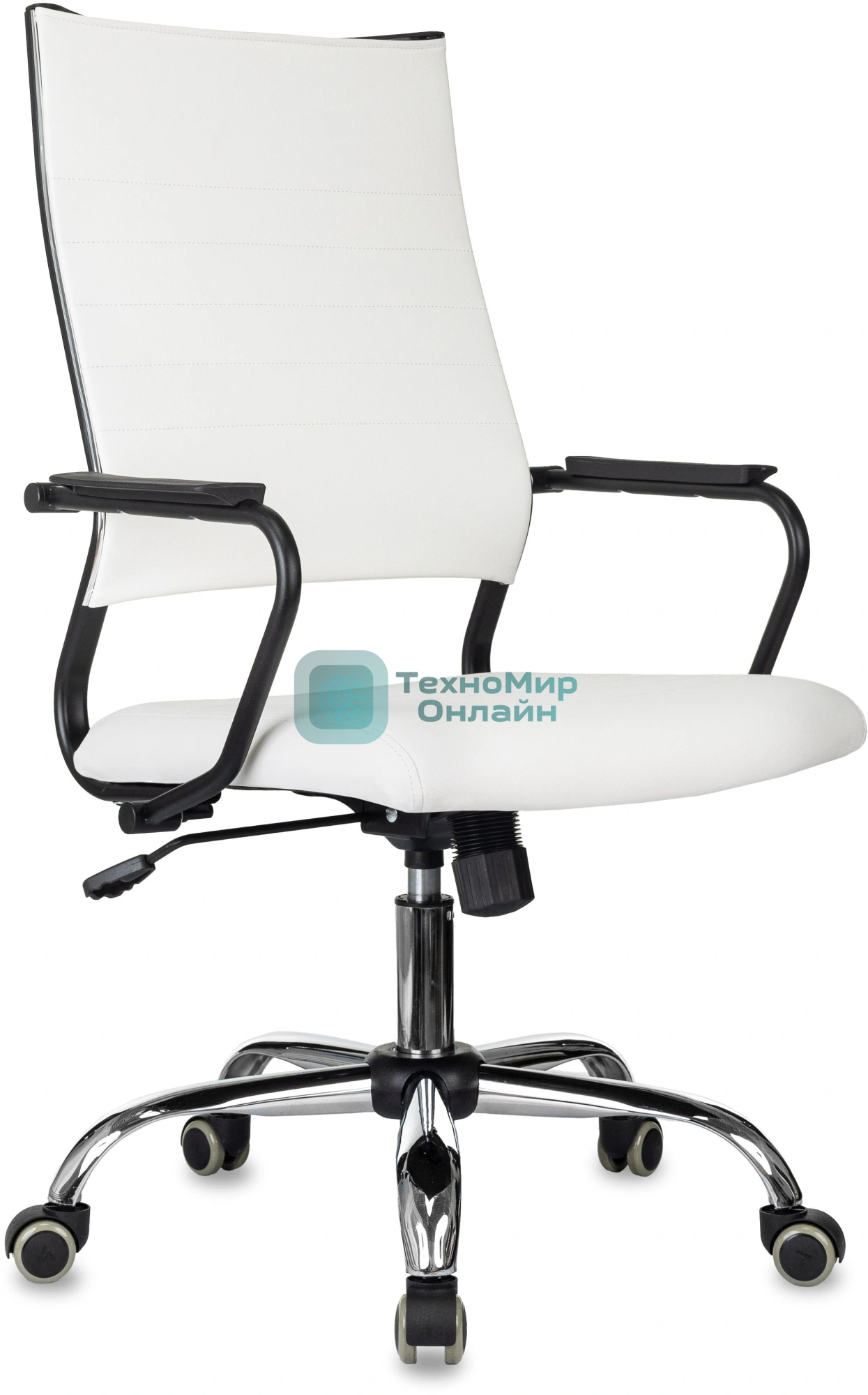 Кресло руководителя Бюрократ CH BALANCE SL Line белый экокожа крестов. металл хром