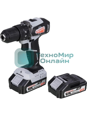 Дрель-шуруповерт ИНТЕРСКОЛ ДАУ-13/18ВК, 18 В, 1,5 Ач, 45 Нм, щеточный, ударный