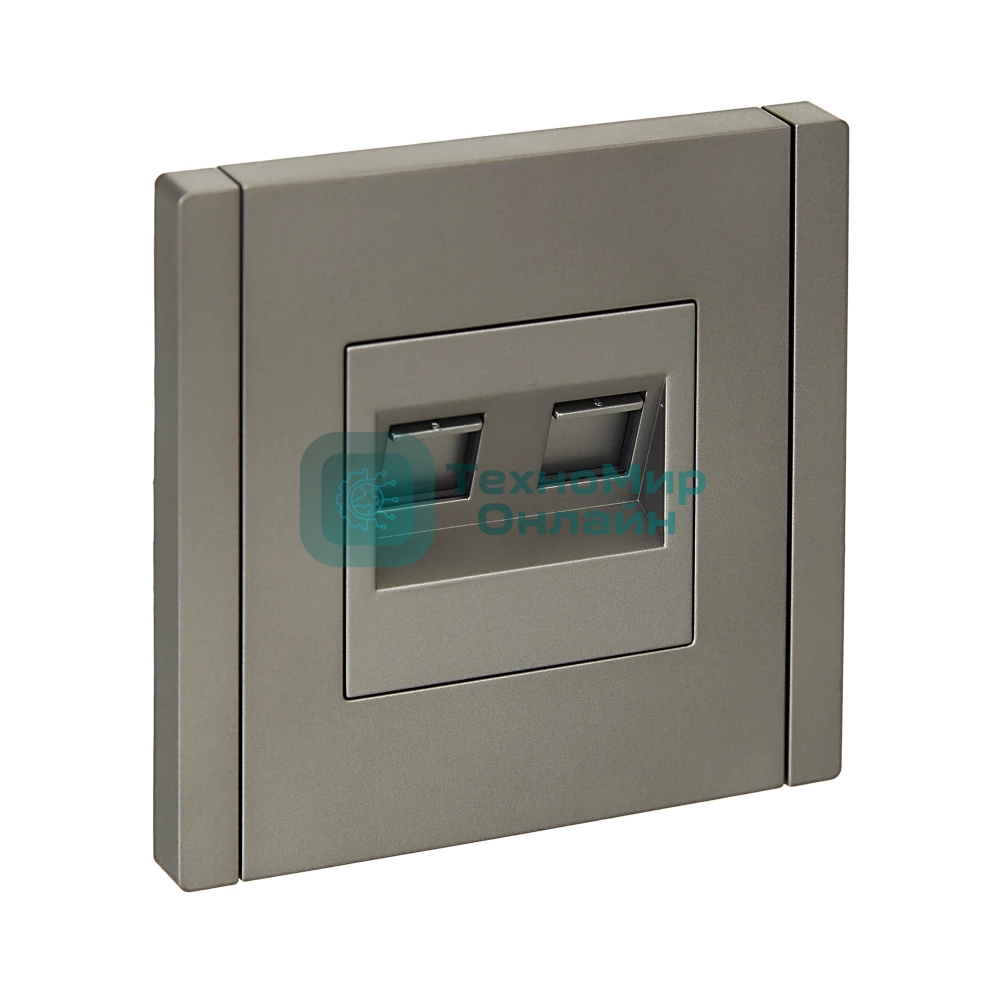 Розетка компьютерная IEK FORTE&PIANO FP534 2-ая RJ45 кат.6 сталь