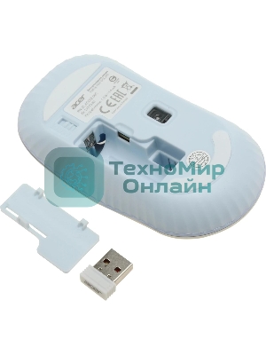 Комплект клавиатура + мышь Acer OCC205 беспроводной USB, 1200 dpi, белый/голубой