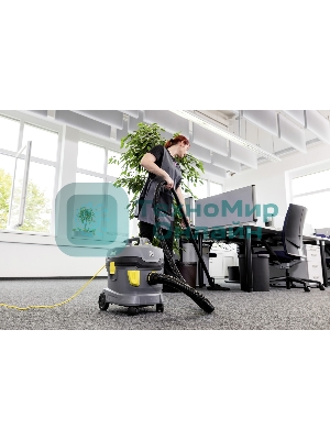 Пылесос Karcher T 11/1 Classic *EU желтый/серый, 850 Вт, уборка сухая, пылесборник контейнер/мешок, 11 л