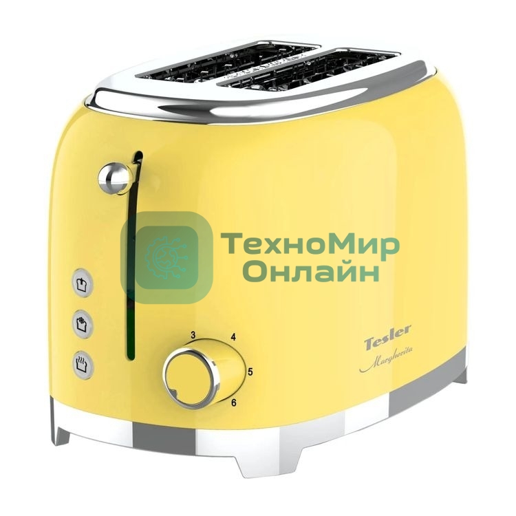 Тостер Tesler TT-260, желтый, 815 Вт, 2 слота