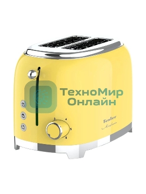 Тостер Tesler TT-260, желтый, 815 Вт, 2 слота