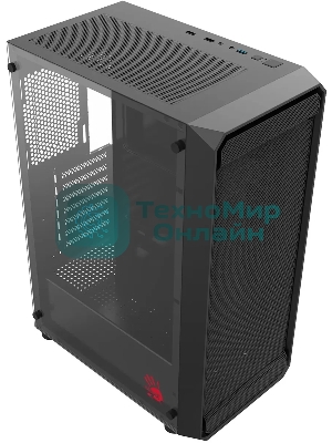Компьютерный корпус Bloody BD-CC114 черный без БП ATX 8x120мм 1xUSB 2.0 1xUSB 3.0 audio bott PSU