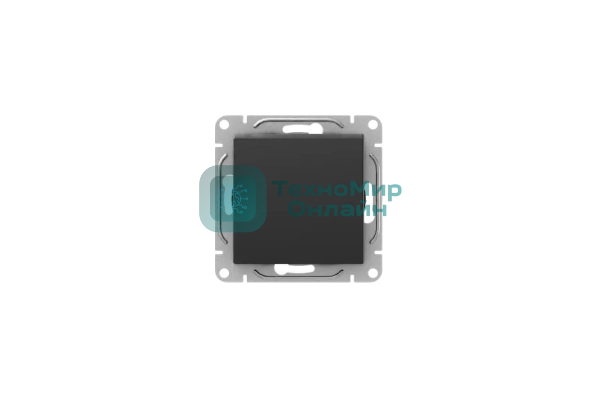 Механизм выключателя, одноклавишный, Эпика UP1-SWB-11 проходной, черный